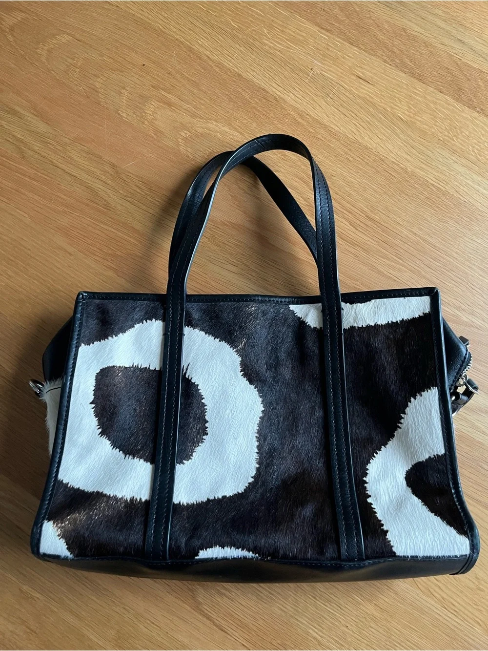 Steven Alan Pony hair/ Cowhide Black & White Tote Bag